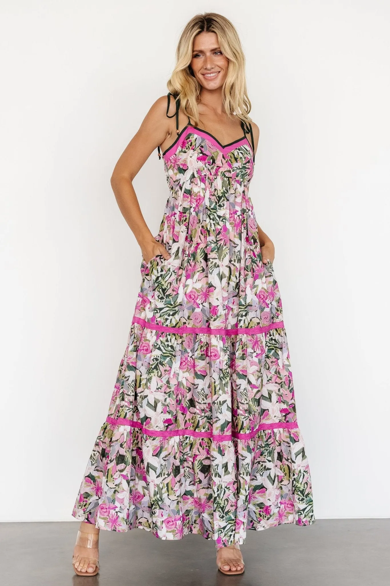 Pierrette Maxi Dress | Pink Multi sold by Baltic Born