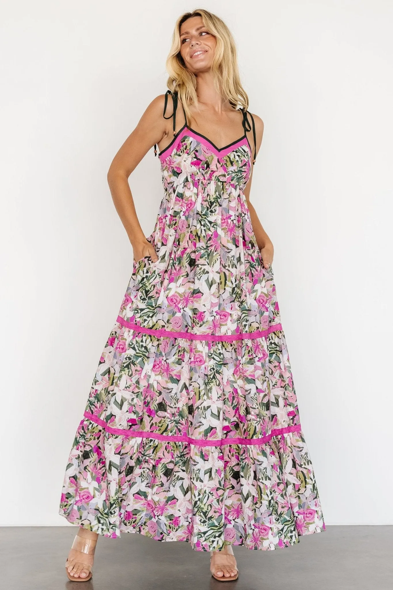 Pierrette Maxi Dress | Pink Multi sold by Baltic Born product image thumbnail 5