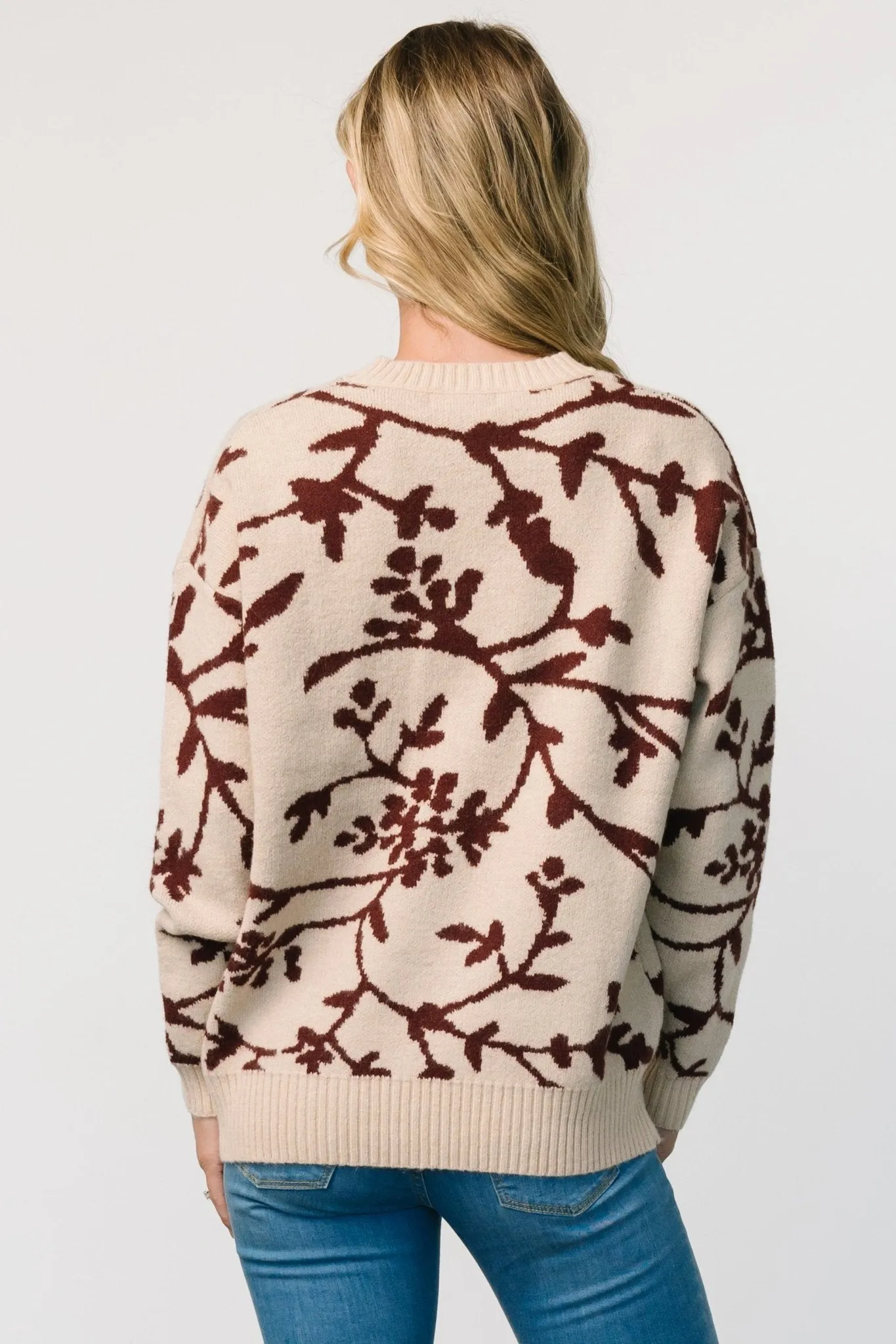 Hallstatt Sweater | Beige + Merlot Print sold by Baltic Born product image thumbnail 5