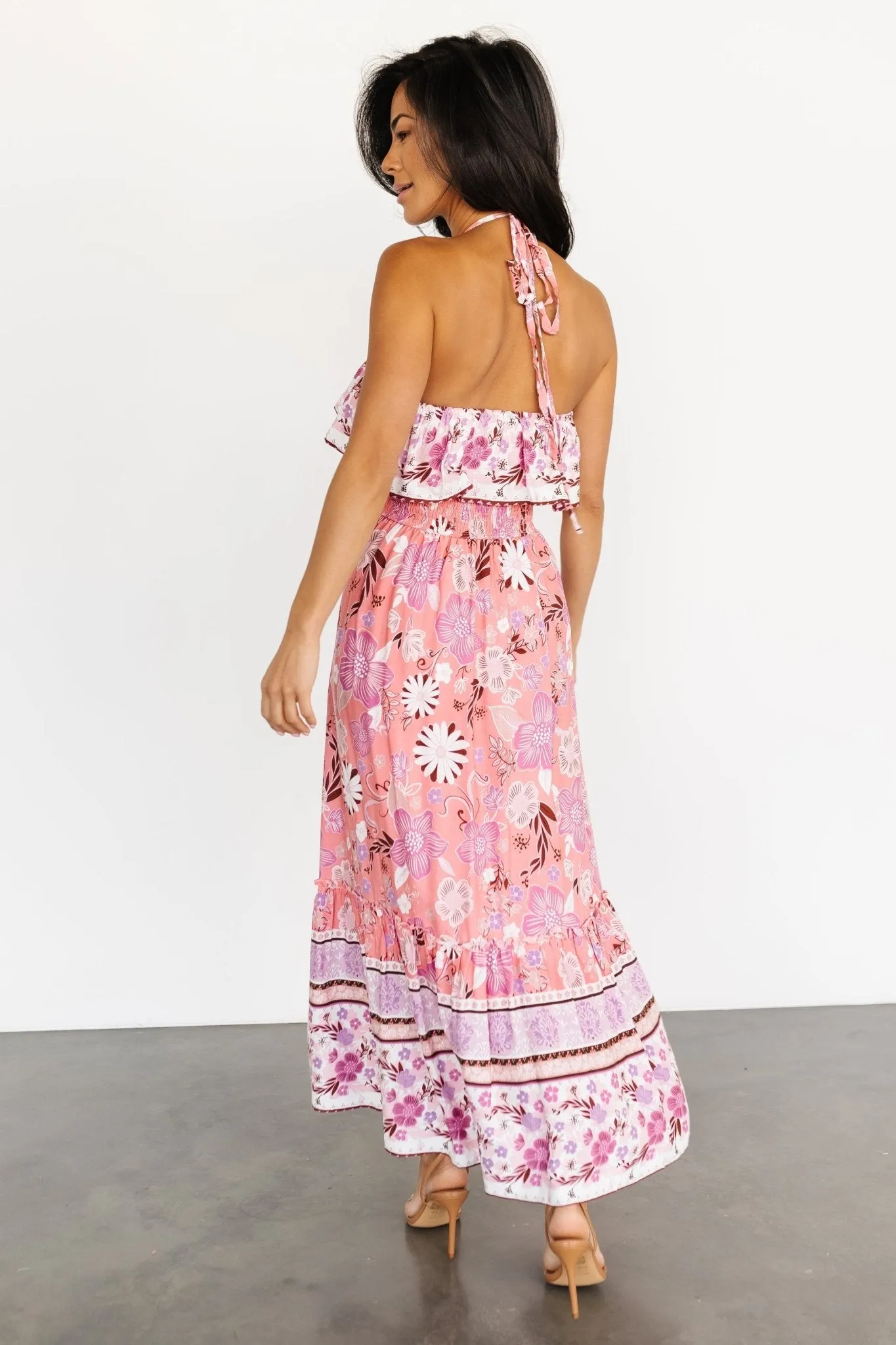 Dali Midi Dress | Coral + Orchid Floral sold by Baltic Born product image thumbnail 2