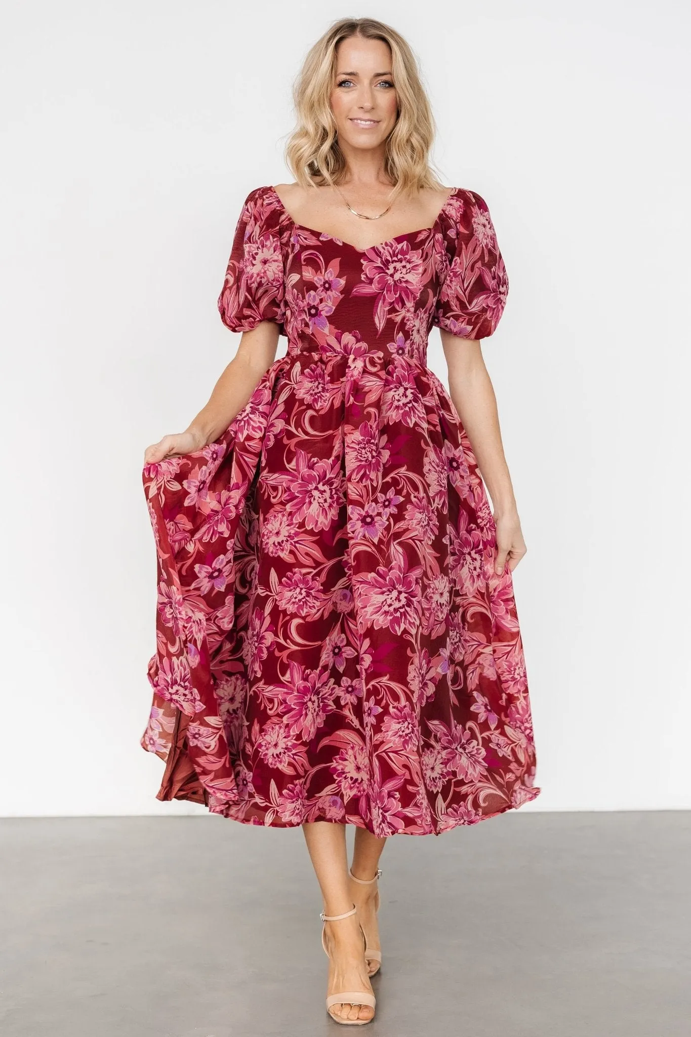 Samara Midi Dress | Rust + Pink sold by Baltic Born product image thumbnail 4