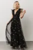 Nova Shimmer Maxi Dress | Black + Gold sold by Baltic Born
