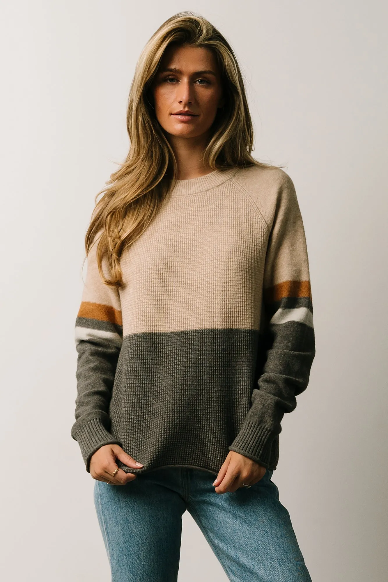 Baylor Color Block Sweater | Natural Multi sold by Baltic Born product image thumbnail 2