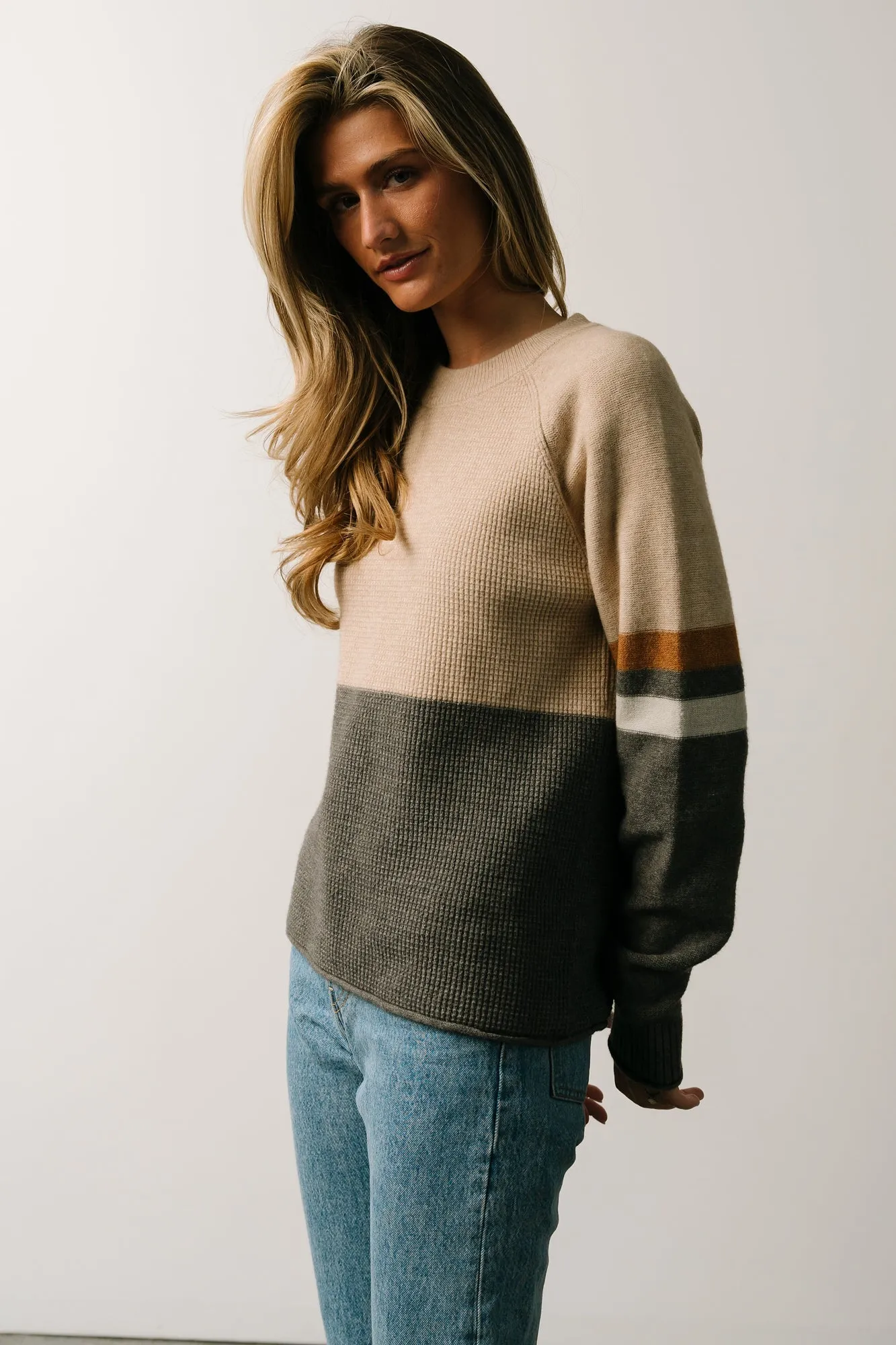 Baylor Color Block Sweater | Natural Multi sold by Baltic Born product image thumbnail 4