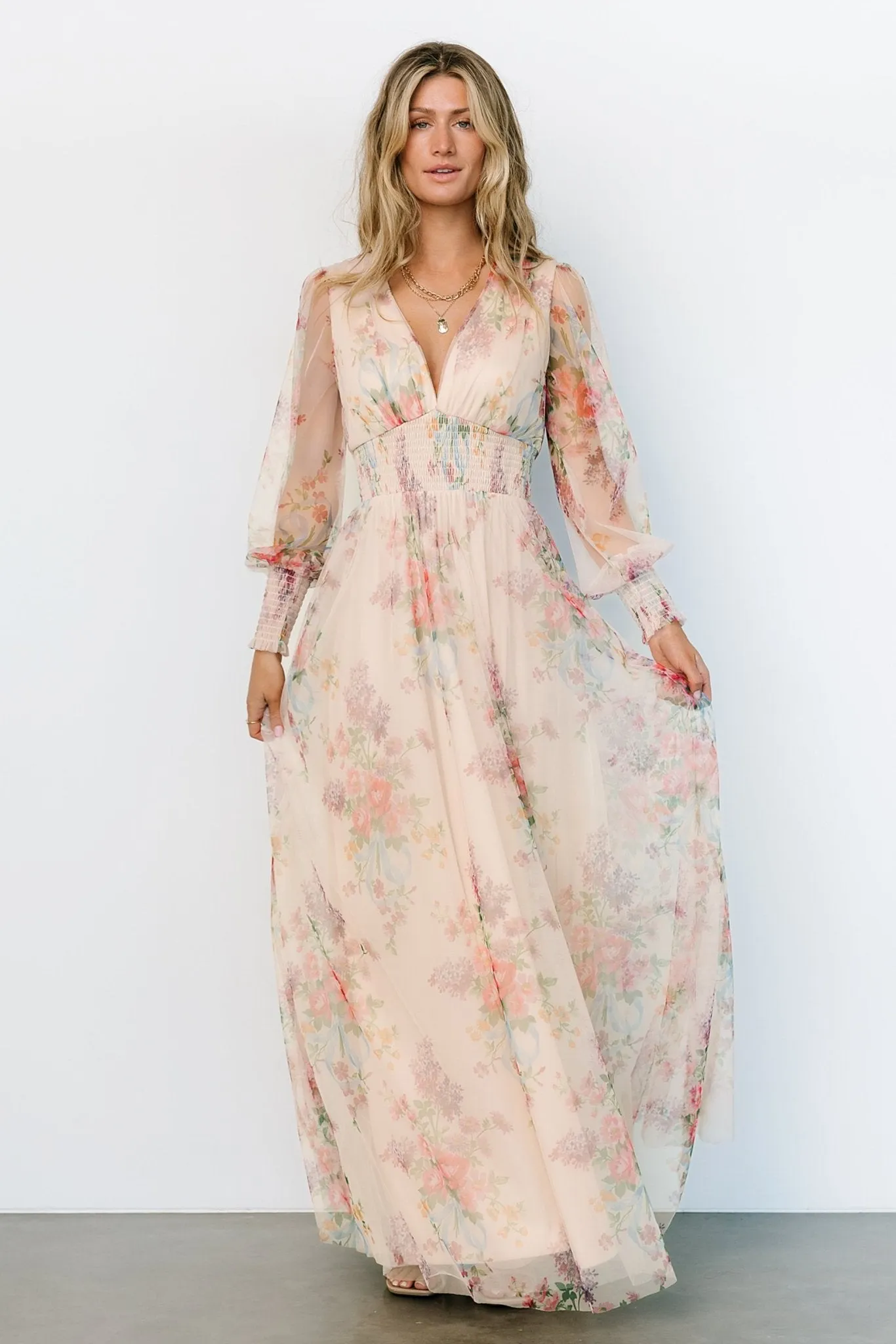 Layla Tulle Maxi Dress | Romantic Floral sold by Baltic Born product image thumbnail 4