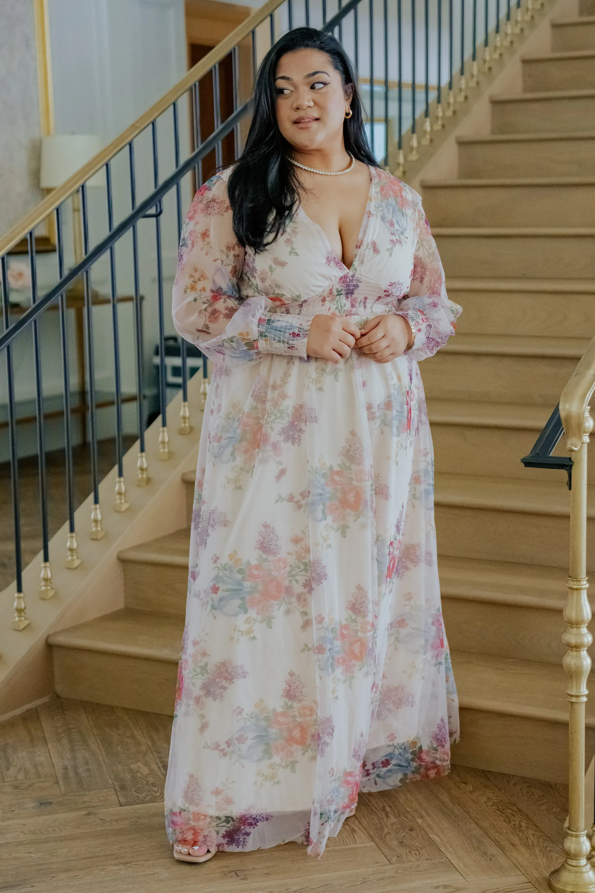 Layla Tulle Maxi Dress | Romantic Floral sold by Baltic Born