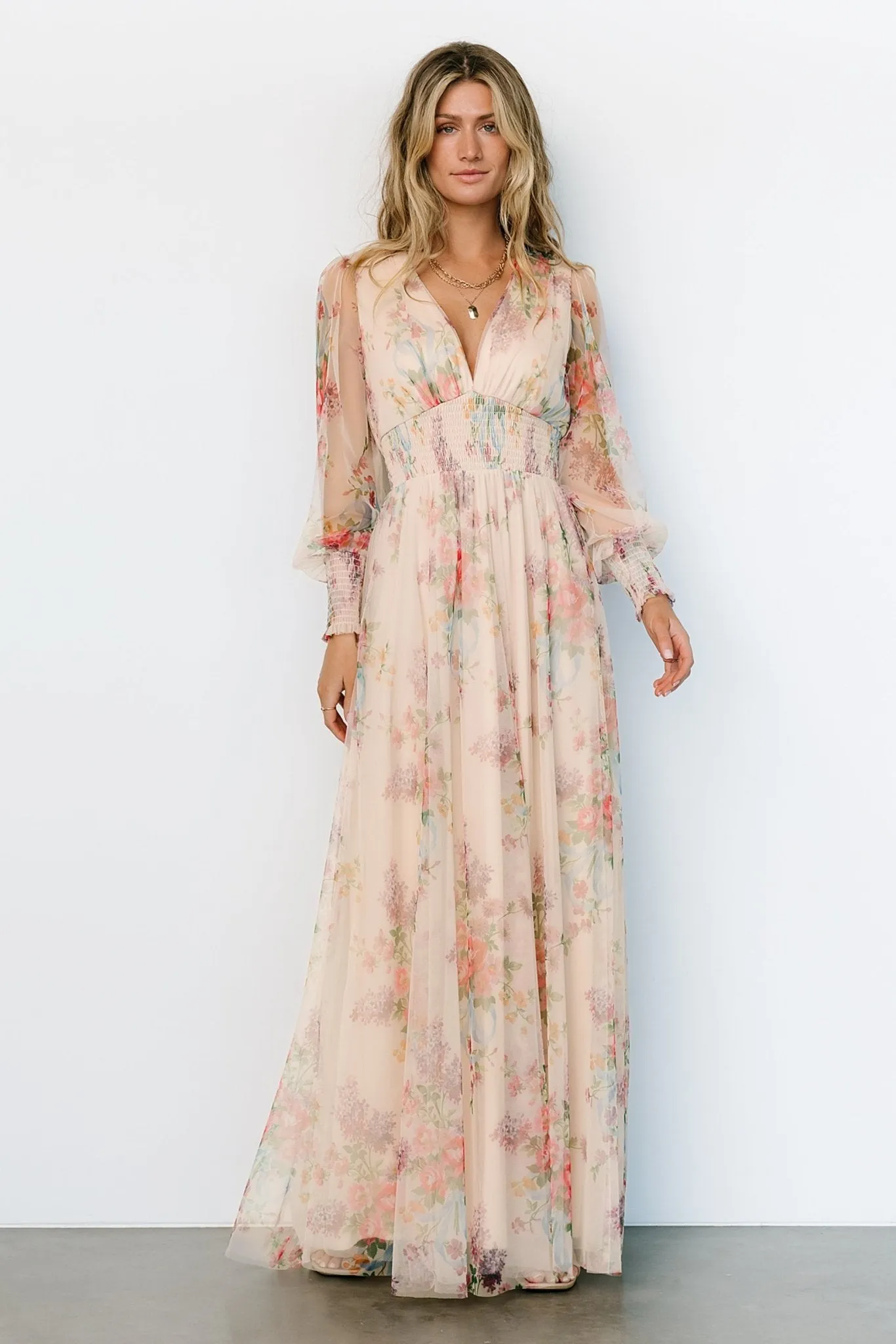 Layla Tulle Maxi Dress | Romantic Floral sold by Baltic Born product image thumbnail 2
