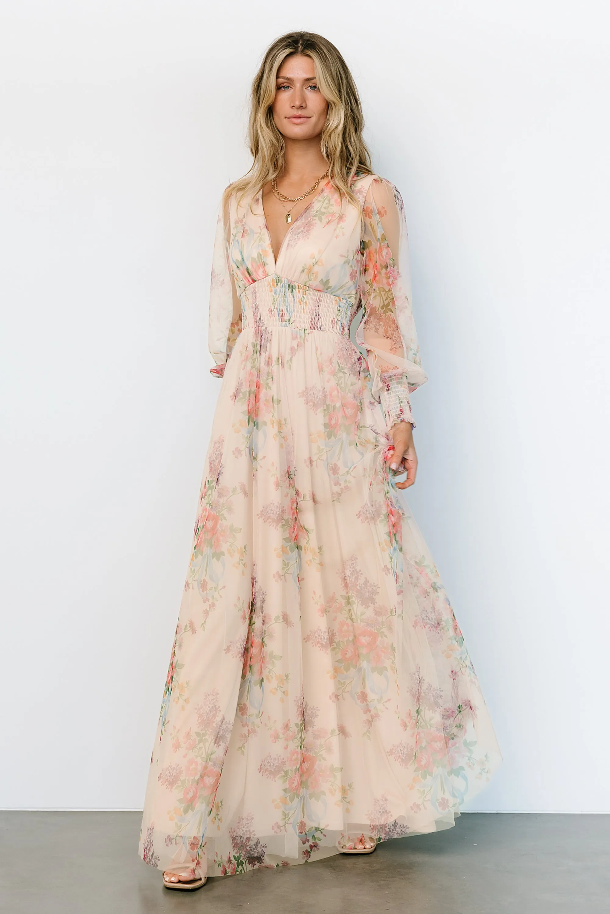 Layla Tulle Maxi Dress | Romantic Floral sold by Baltic Born product image thumbnail 3
