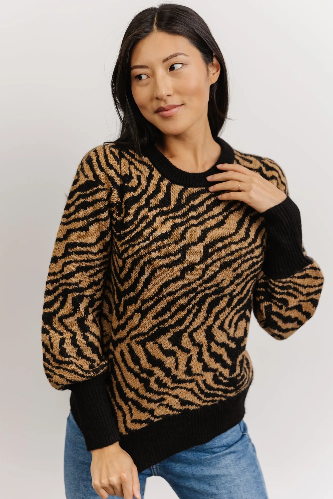 Mariam Knit Sweater | Black + Camel sold by Baltic Born product image thumbnail 5