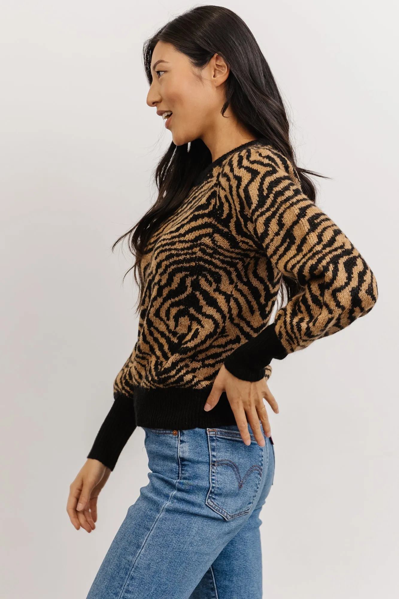 Mariam Knit Sweater | Black + Camel sold by Baltic Born product image thumbnail 2