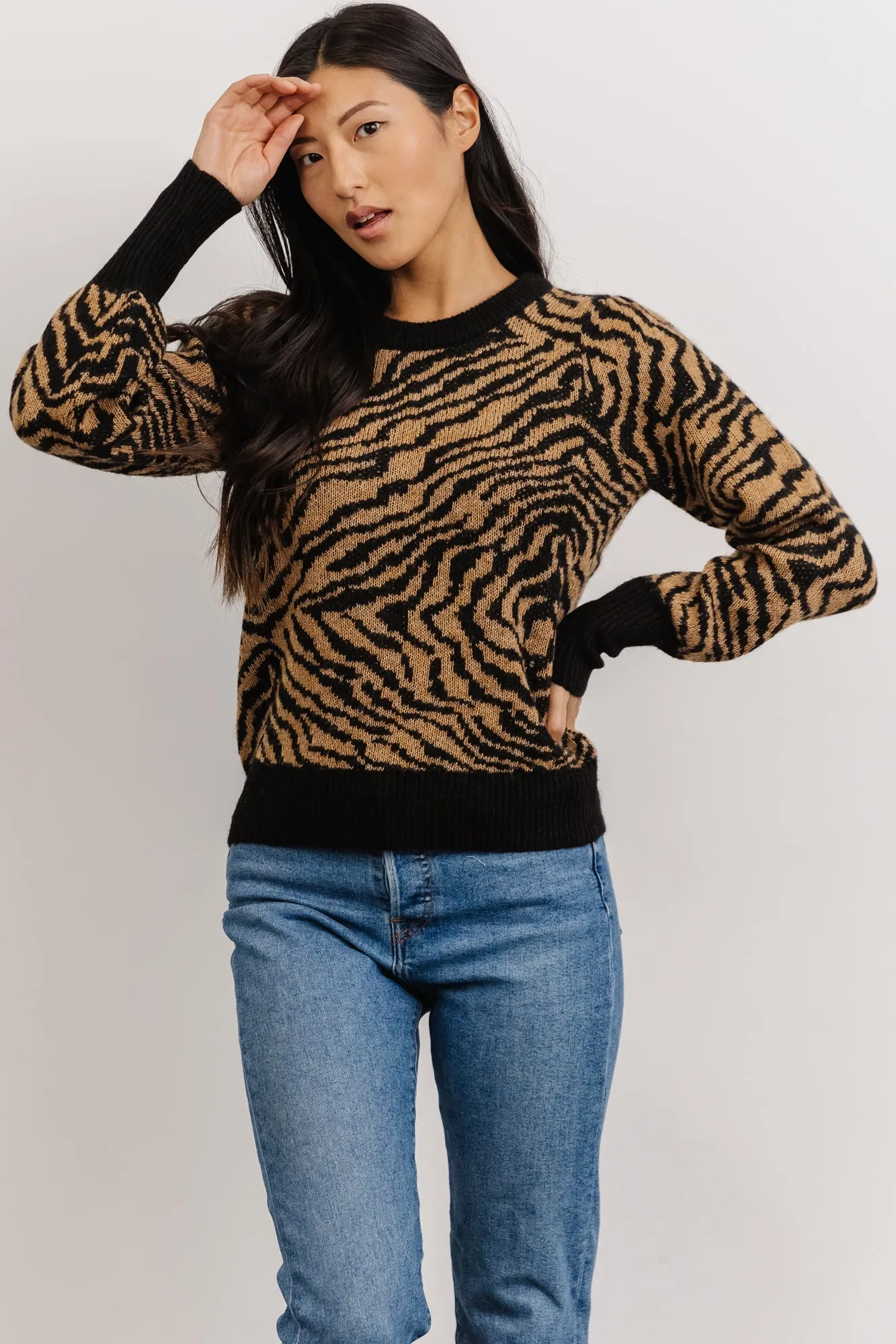 Mariam Knit Sweater | Black + Camel sold by Baltic Born product image thumbnail 3