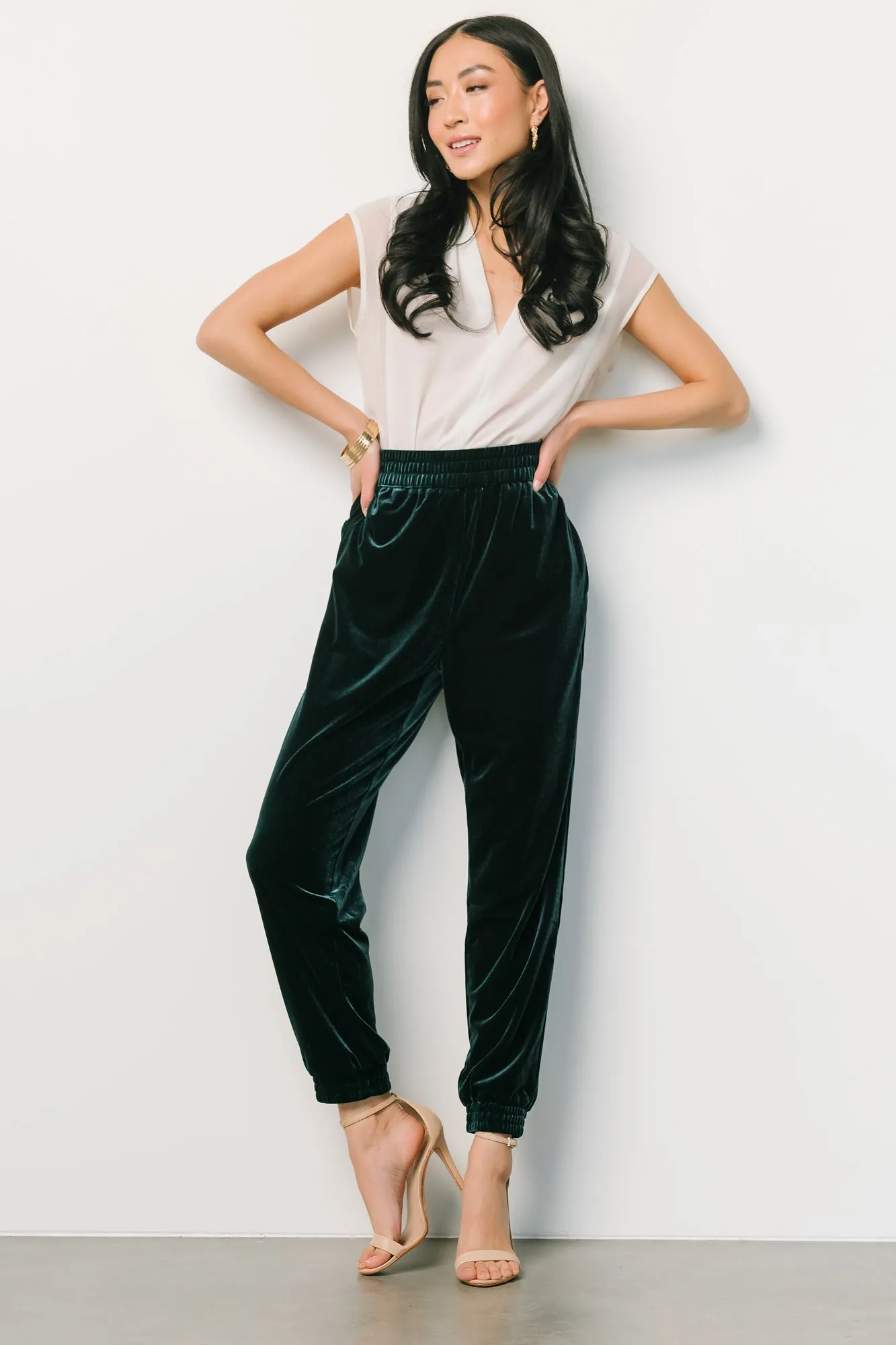 Archie Velvet Jogger Pants | Dark Green sold by Baltic Born product image thumbnail 5