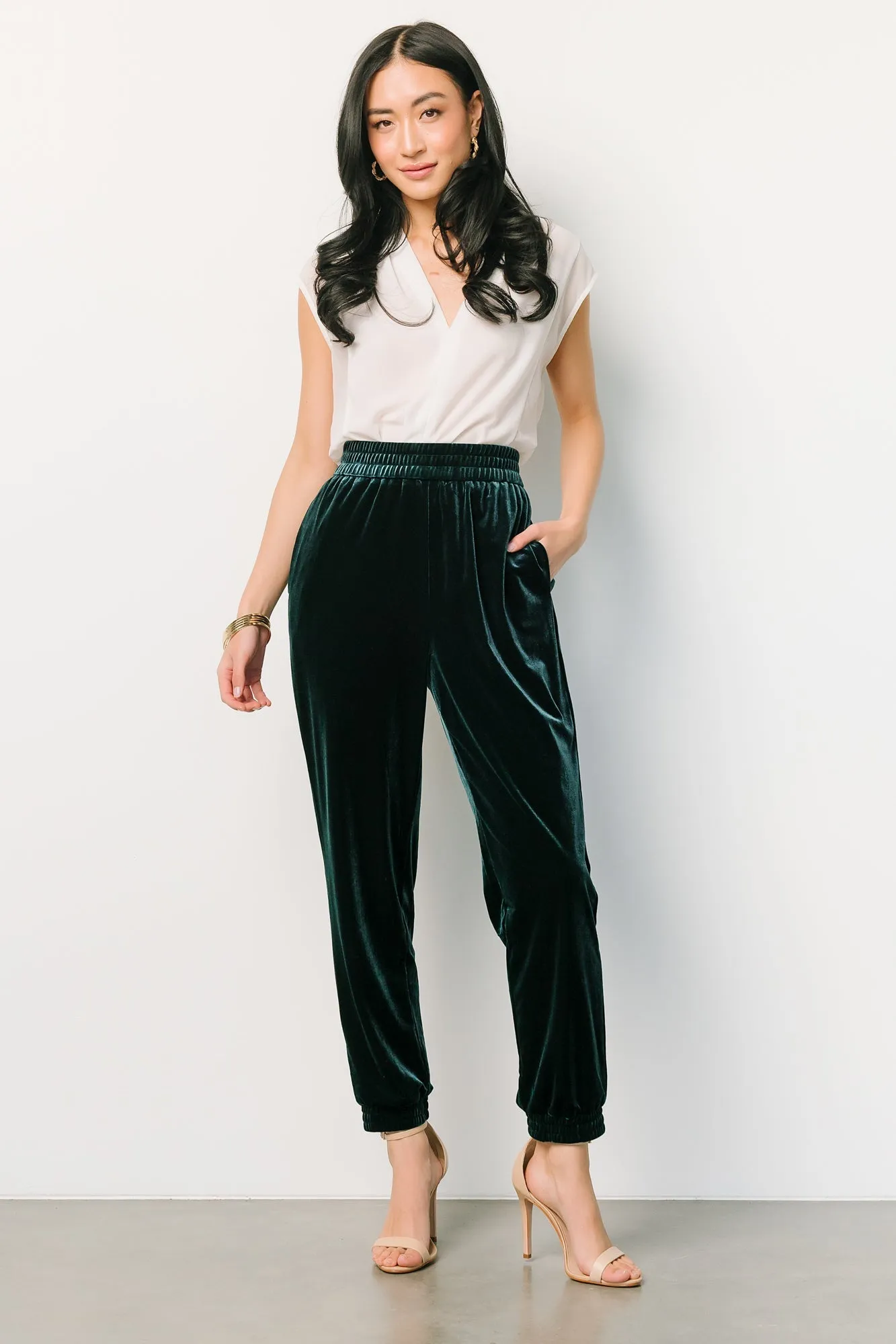 Archie Velvet Jogger Pants | Dark Green sold by Baltic Born product image thumbnail 2