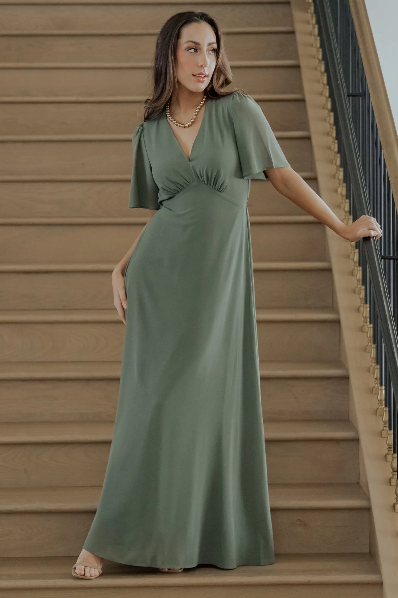 Esti Maxi Dress | Dark Sage sold by Baltic Born
