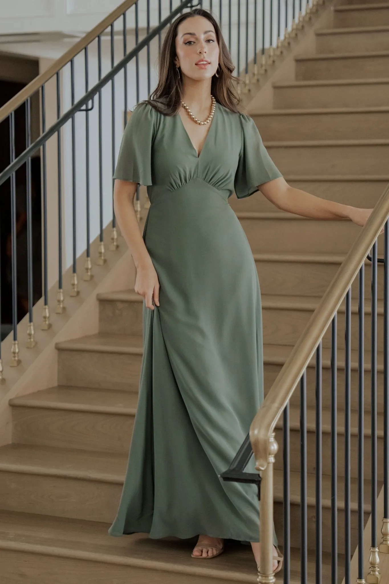 Esti Maxi Dress | Dark Sage sold by Baltic Born product image thumbnail 5