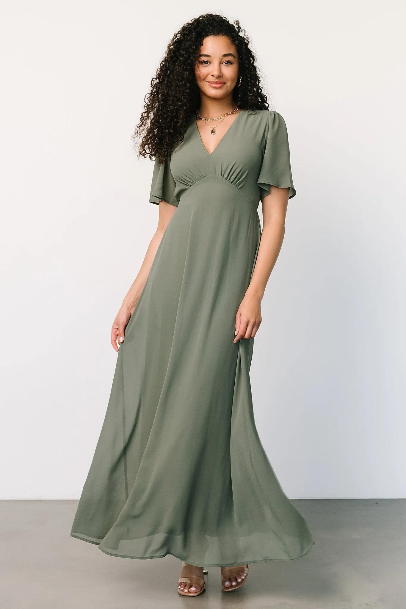 Esti Maxi Dress | Dark Sage sold by Baltic Born product image thumbnail 2