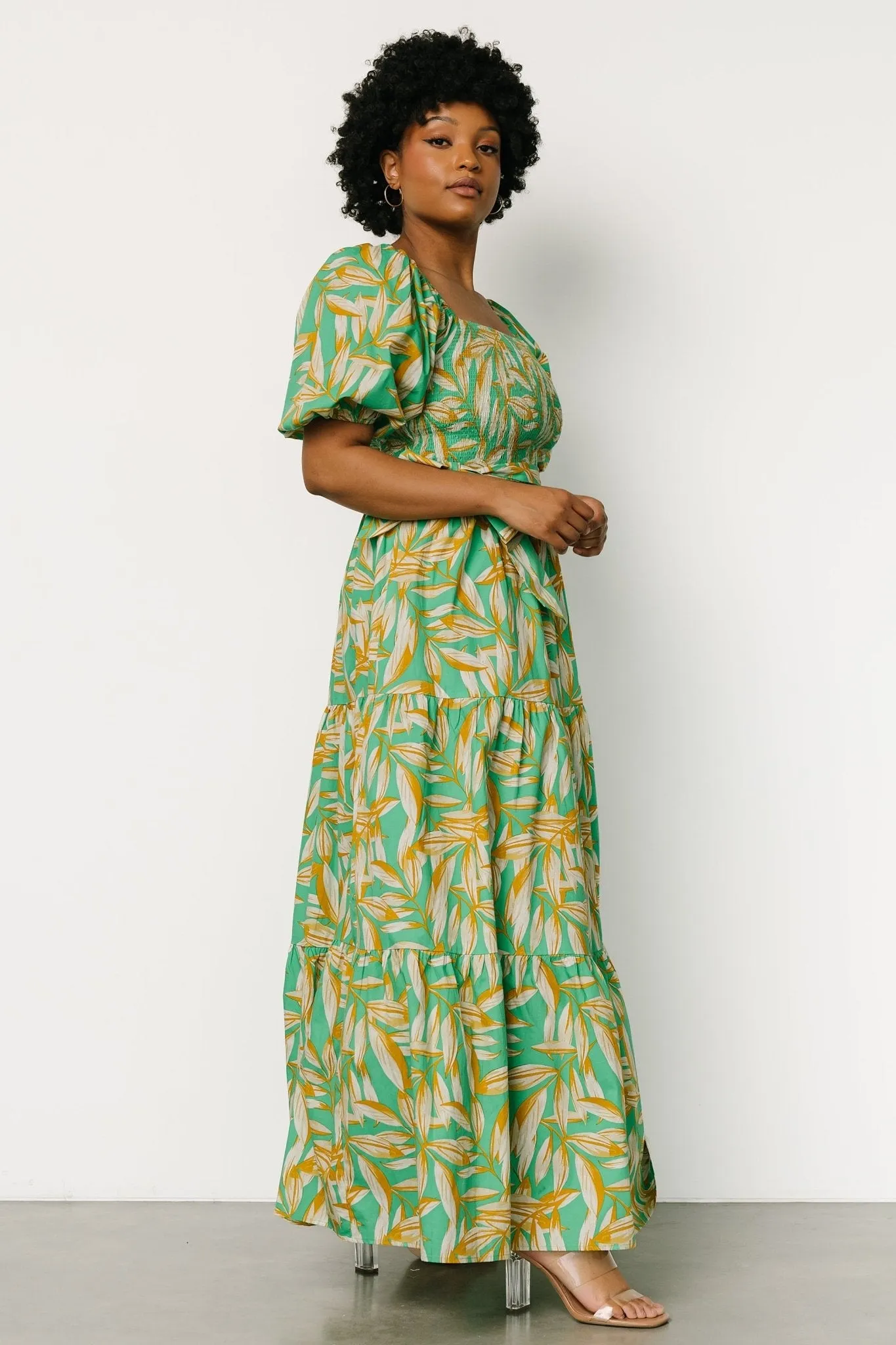 Forsythe Smocked Maxi Dress | Green Print sold by Baltic Born product image thumbnail 3