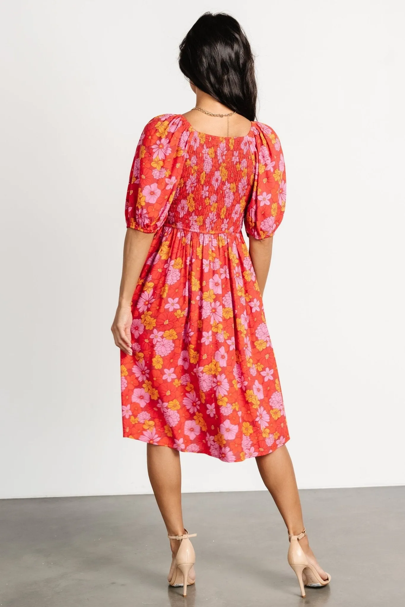 Gabbie Short Dress | Red Multi Floral sold by Baltic Born product image thumbnail 4