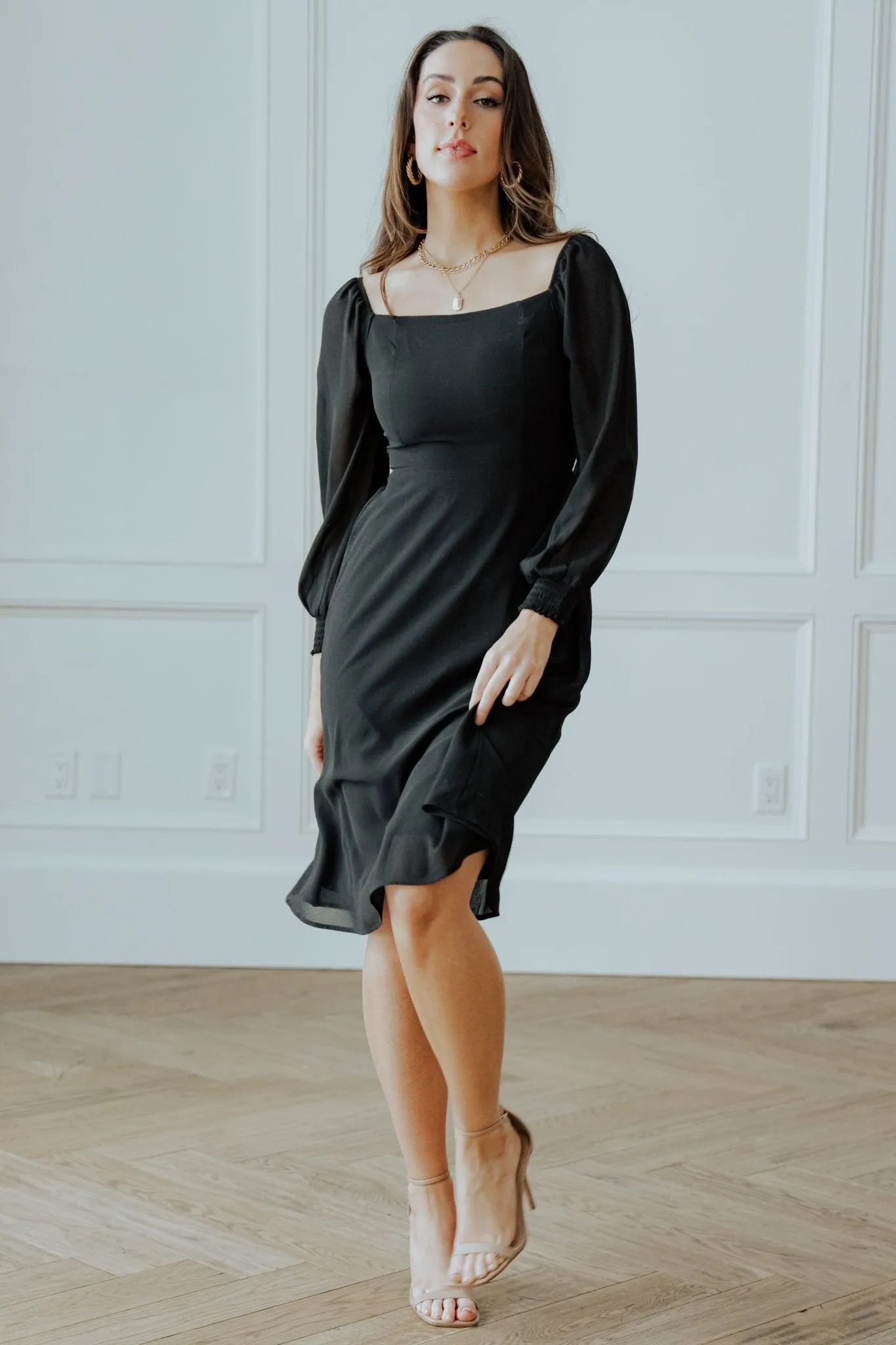 Elise Short Dress | Black sold by Baltic Born product image thumbnail 4