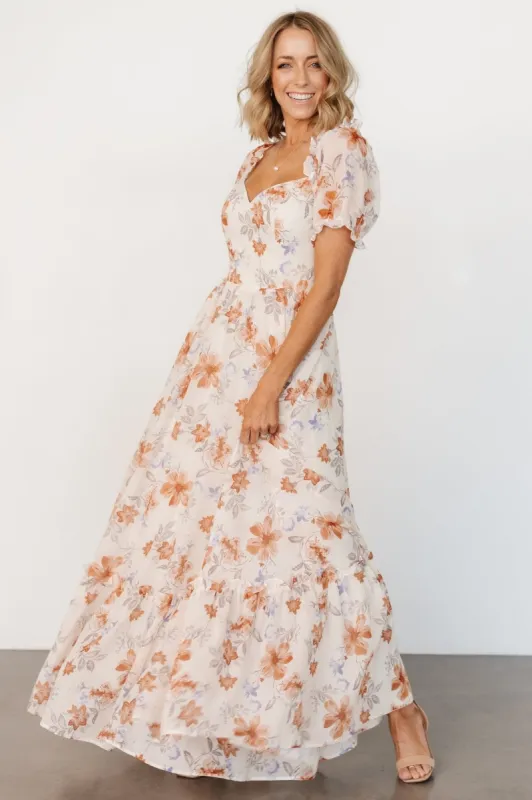 Aberdeen Sweetheart Maxi Dress | Cream Floral sold by Baltic Born
