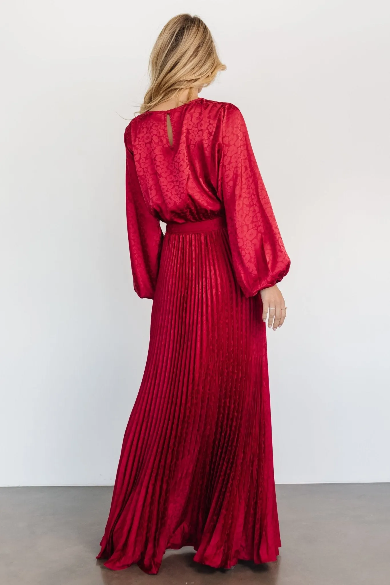 Marva Pleated Maxi Dress | Wine sold by Baltic Born product image thumbnail 5