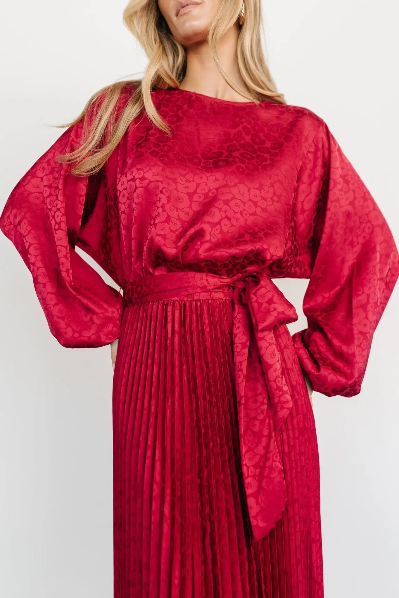 Marva Pleated Maxi Dress | Wine sold by Baltic Born product image thumbnail 2