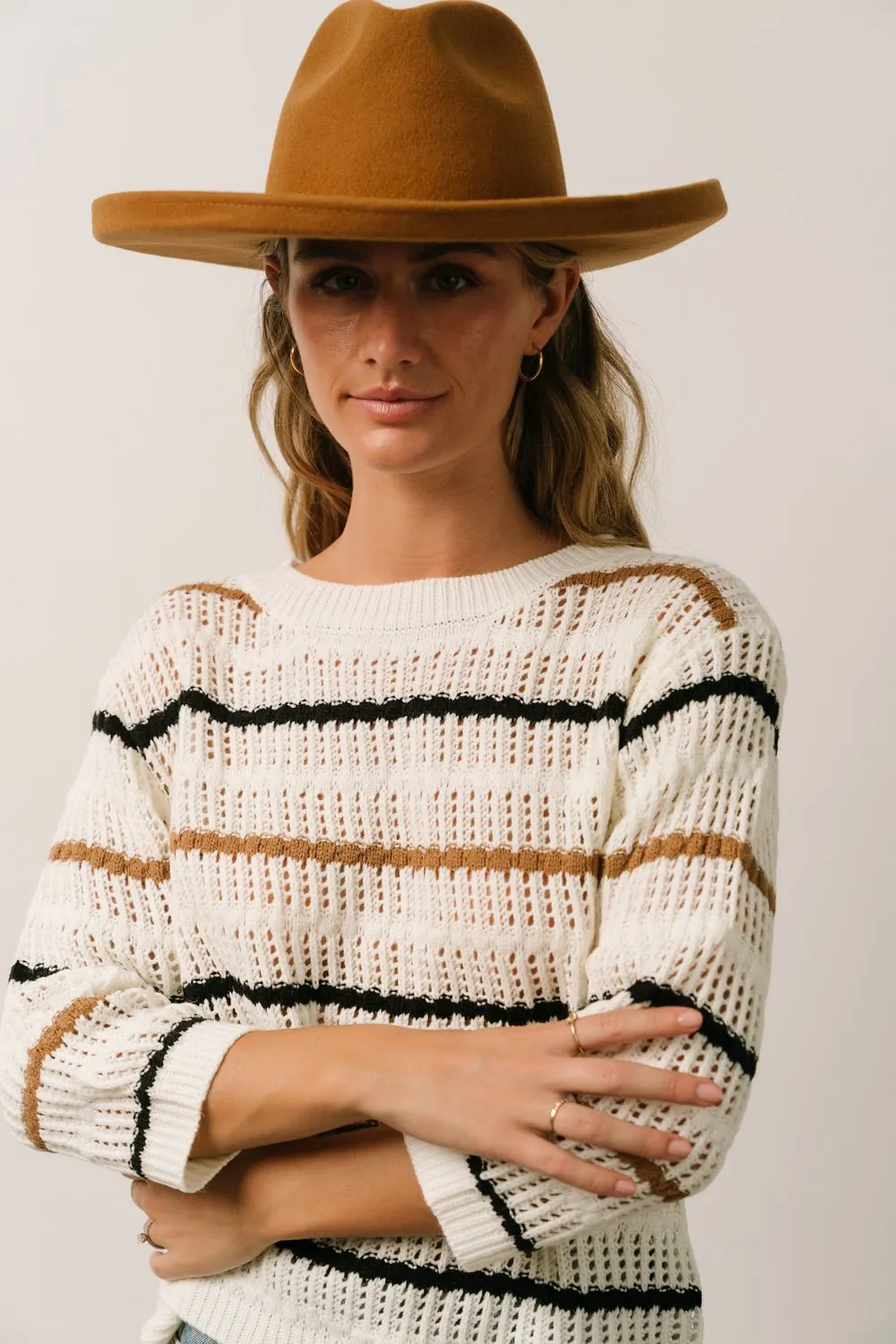 Sundance Knit Sweater Top | Ivory Multi Stripe sold by Baltic Born product image thumbnail 5