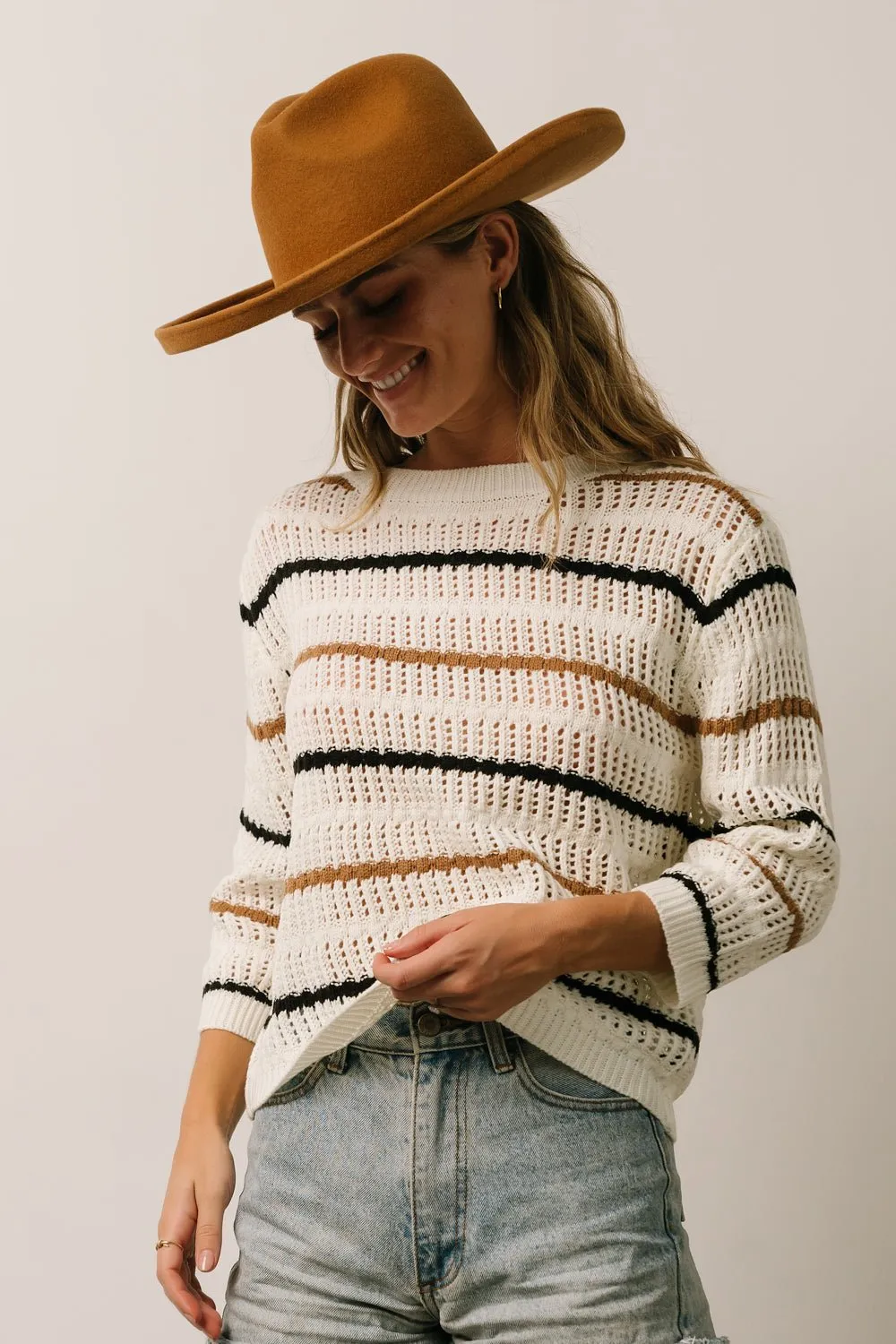 Sundance Knit Sweater Top | Ivory Multi Stripe sold by Baltic Born product image thumbnail 2