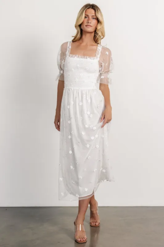 Emilia Embroidered Dress | Off White sold by Baltic Born