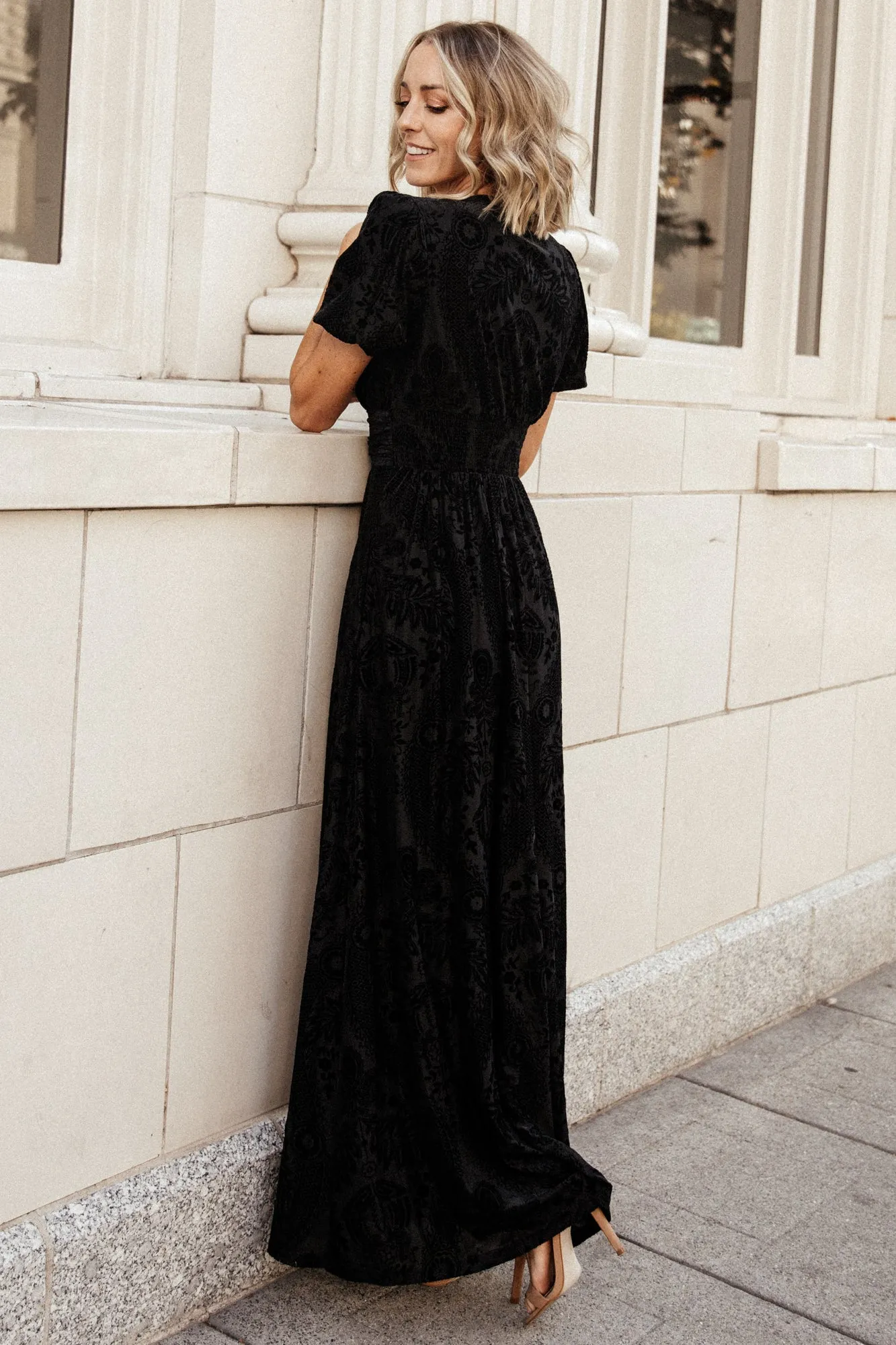 Leslie Velvet Maxi Dress | Black sold by Baltic Born product image thumbnail 5