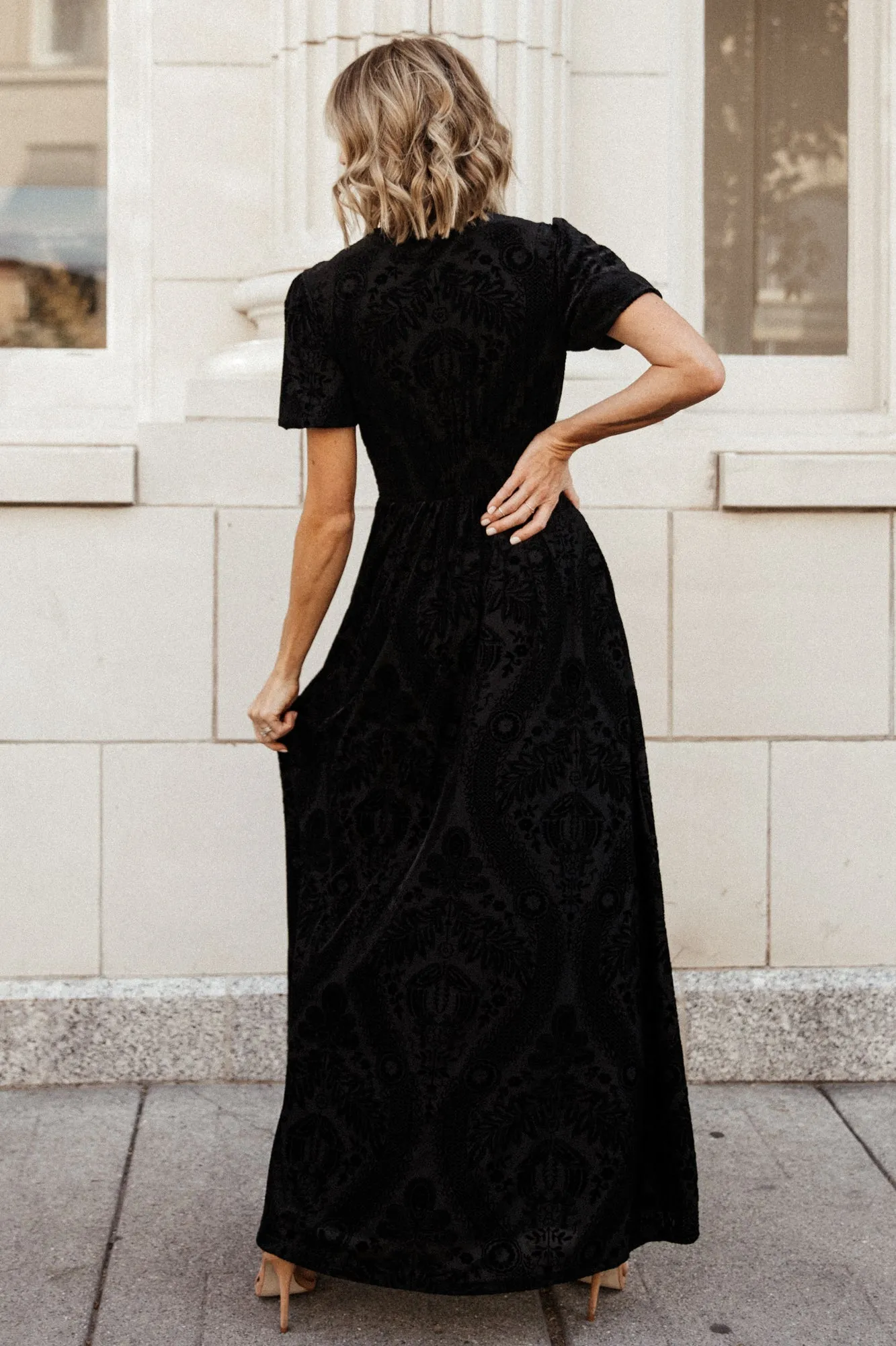 Leslie Velvet Maxi Dress | Black sold by Baltic Born product image thumbnail 4