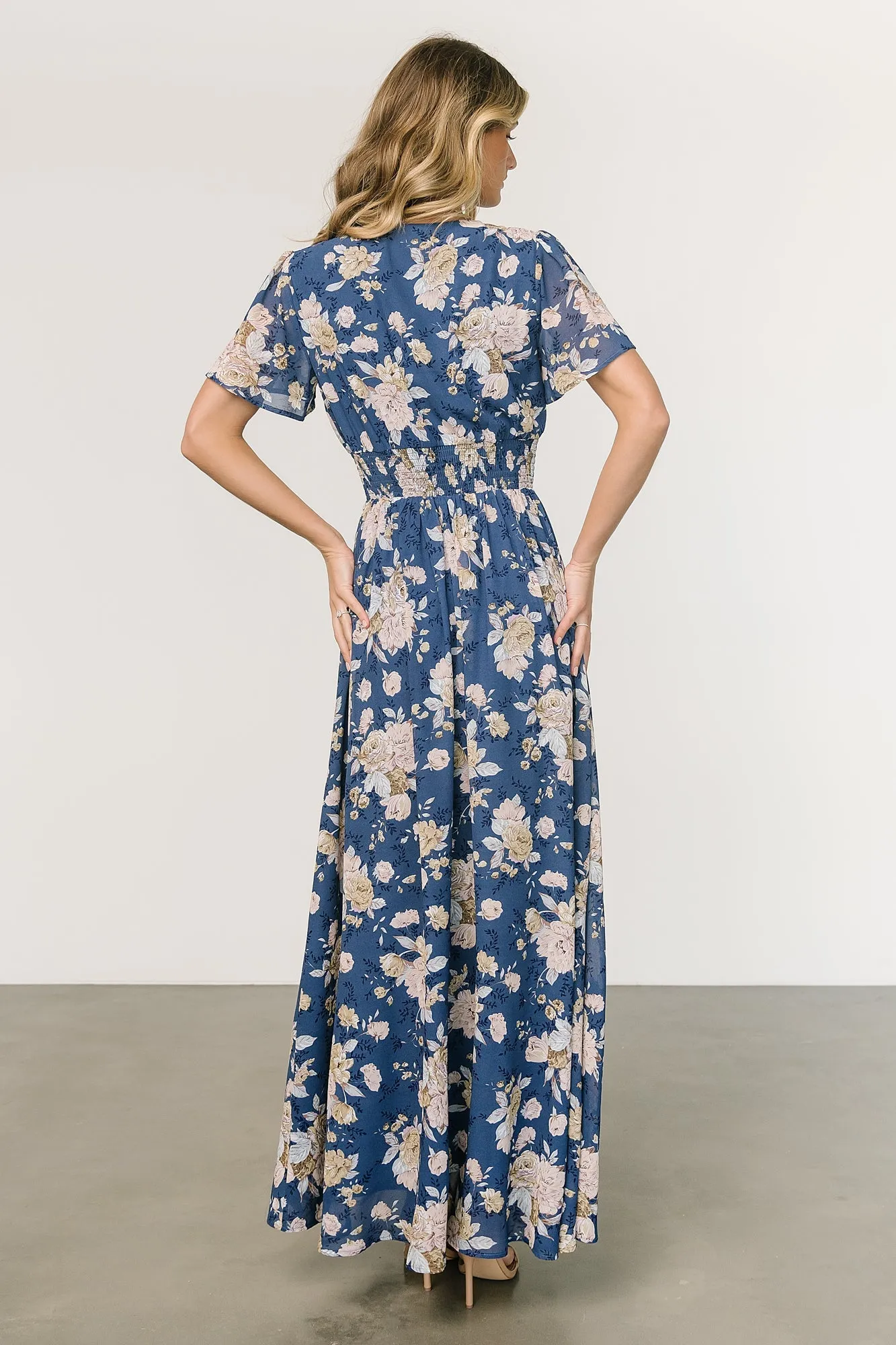 Birdie Maxi Dress | Blue + Blush Floral sold by Baltic Born product image thumbnail 5