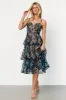 Georgiana Embroidered Midi Dress | Navy sold by Baltic Born