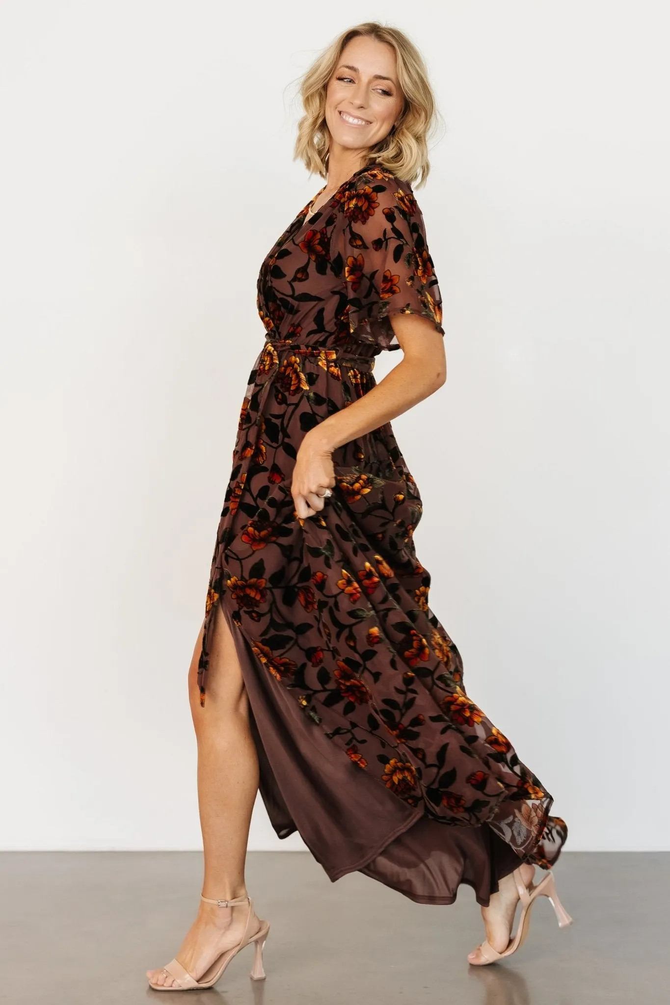Uma Velvet Maxi Dress | Clove + Amber Floral sold by Baltic Born product image thumbnail 4