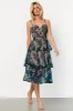 Georgiana Embroidered Midi Dress | Navy sold by Baltic Born