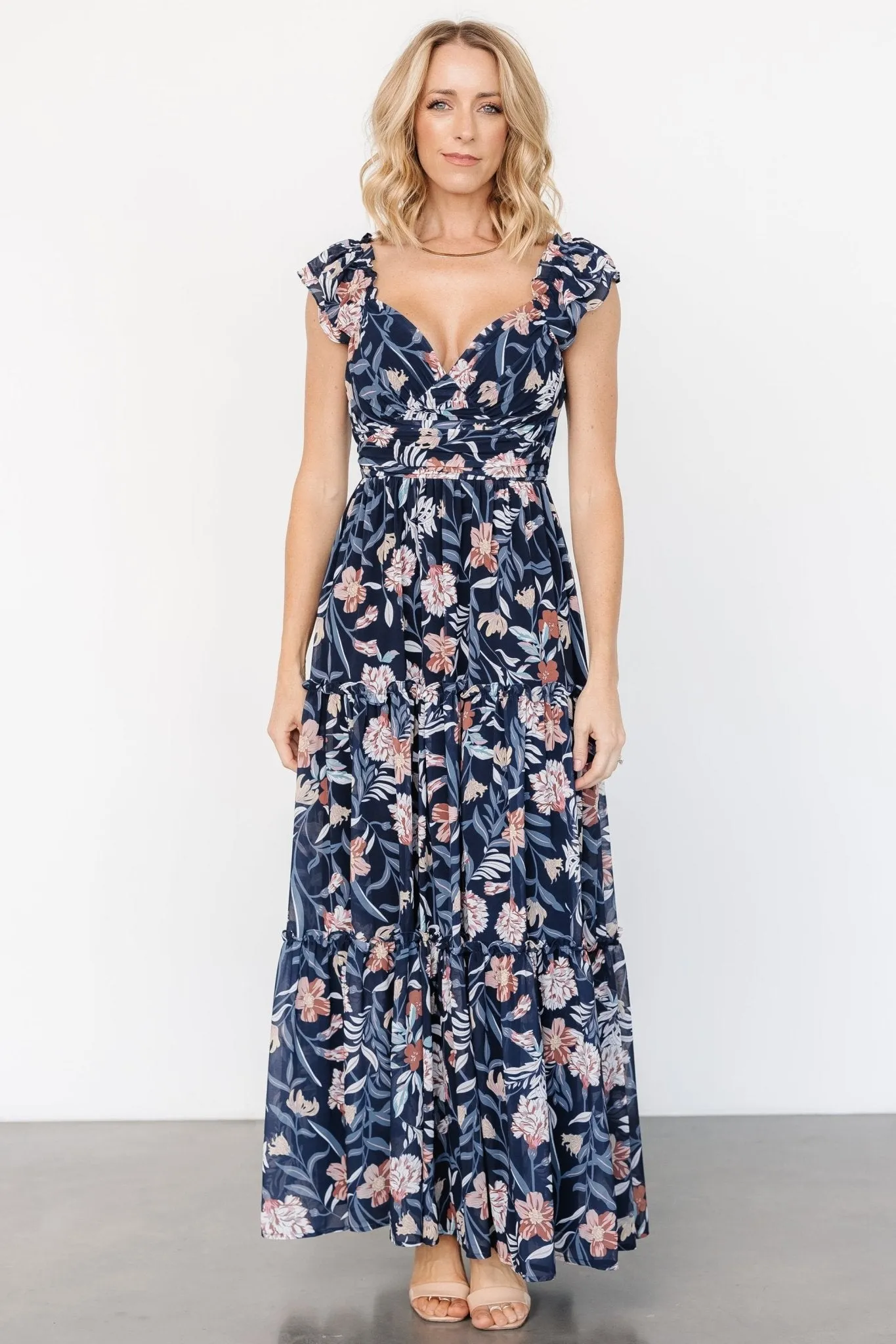 Martina Maxi Dress | Navy Multi sold by Baltic Born product image thumbnail 4