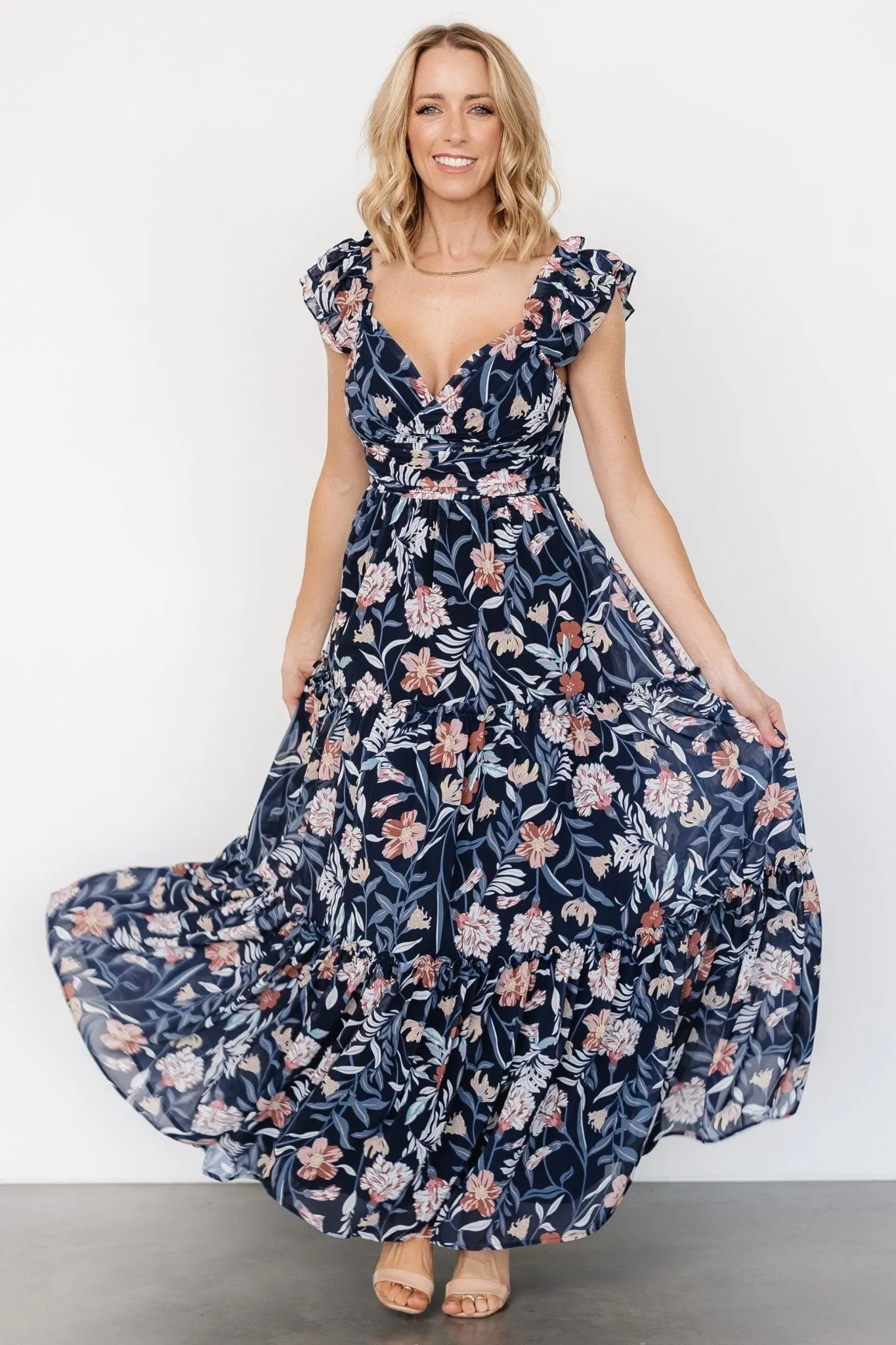 Martina Maxi Dress | Navy Multi sold by Baltic Born
