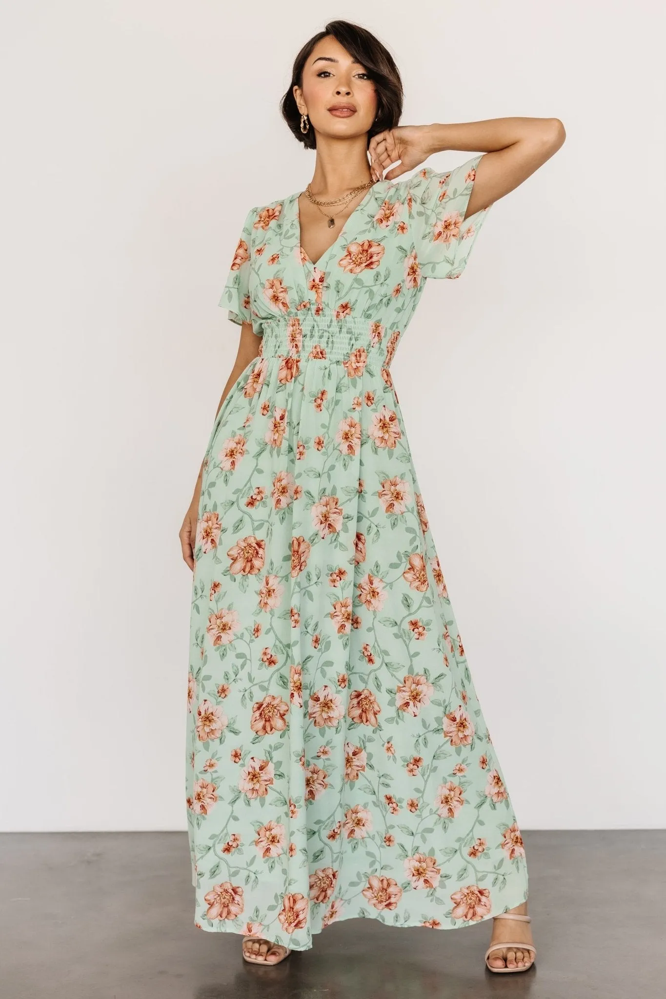 Birdie Maxi Dress | Sage Multi sold by Baltic Born