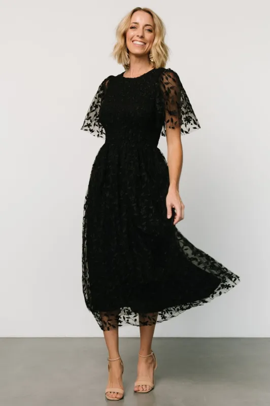 Kendra Embroidered Dress | Black sold by Baltic Born