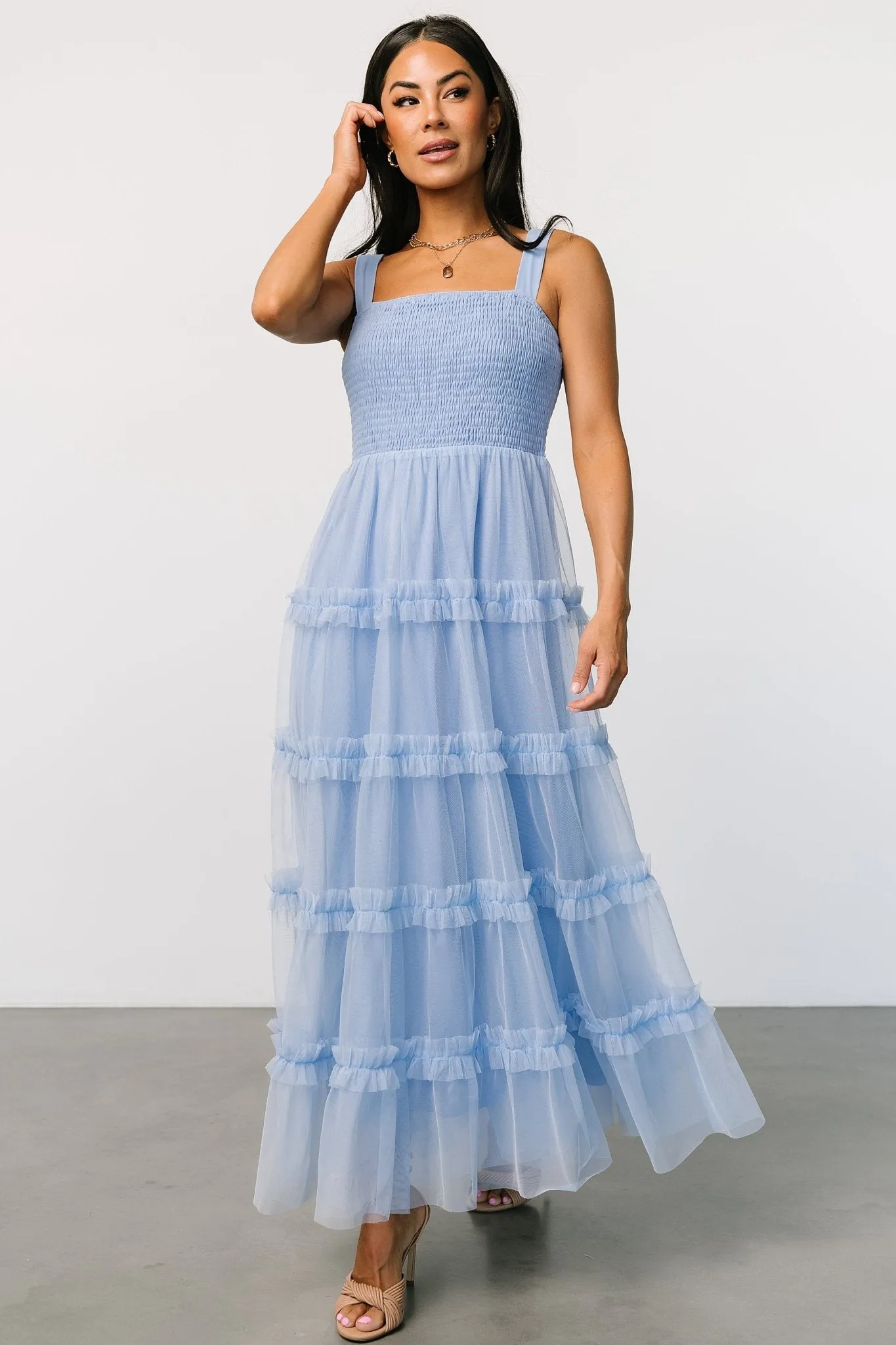 Constance Tulle Maxi Dress | Light Blue sold by Baltic Born product image thumbnail 4
