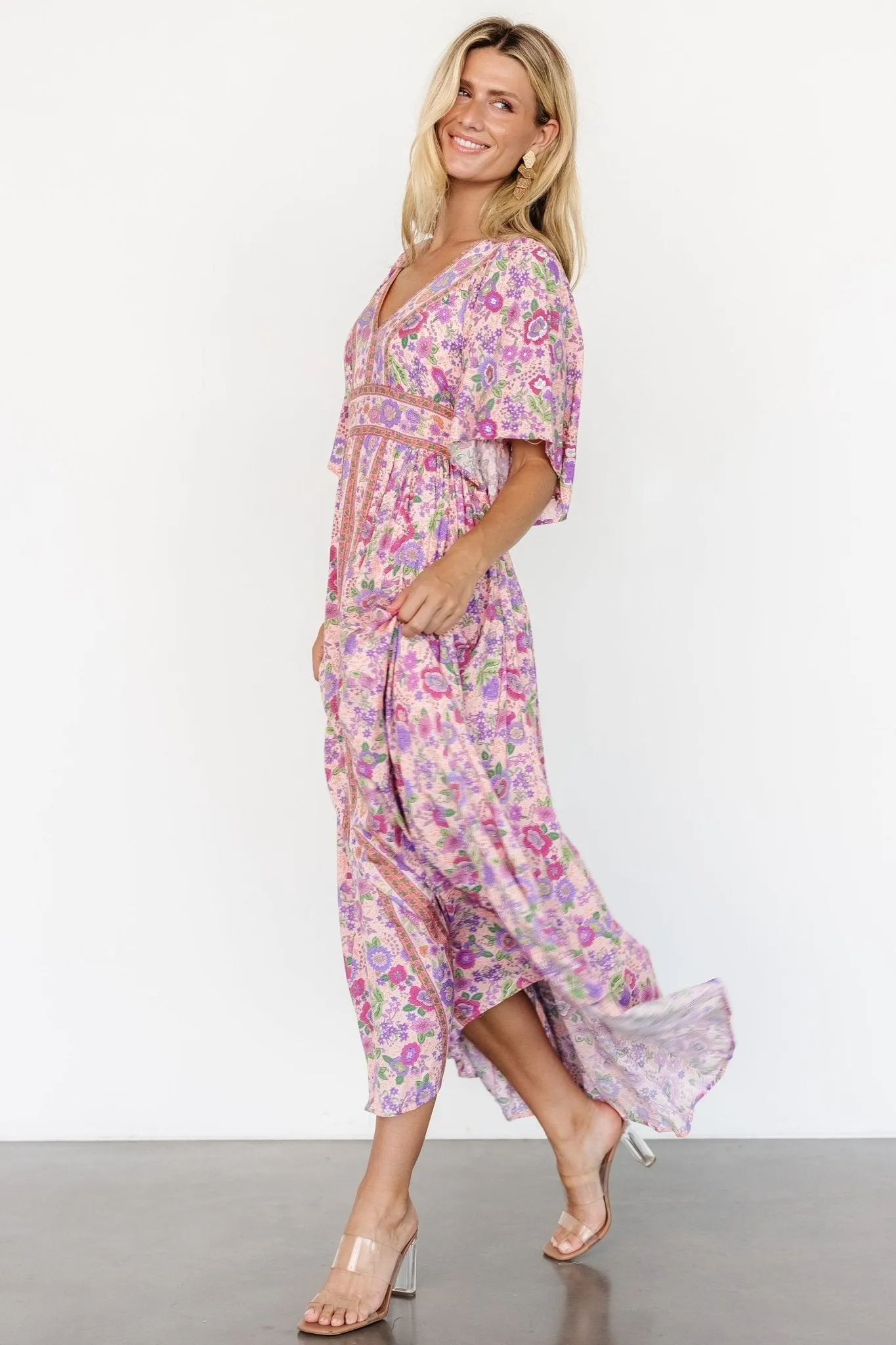 Elissa Maxi Dress | Pink Multi Floral sold by Baltic Born product image thumbnail 3