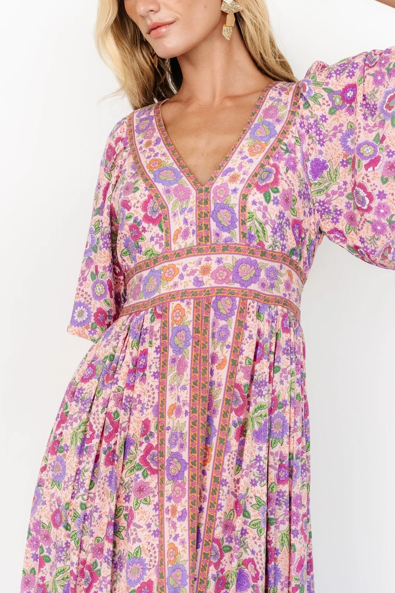 Elissa Maxi Dress | Pink Multi Floral sold by Baltic Born product image thumbnail 2