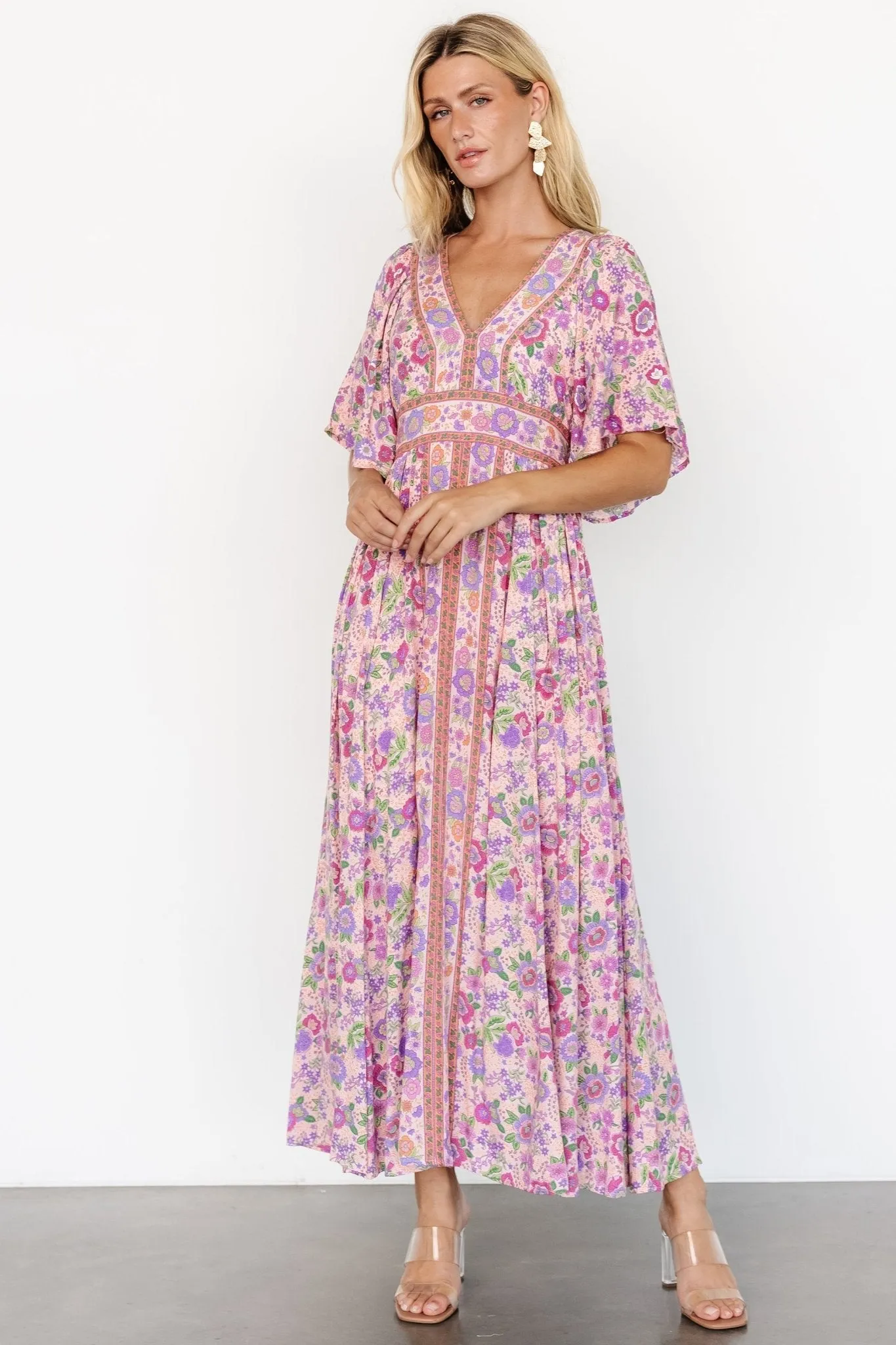 Elissa Maxi Dress | Pink Multi Floral sold by Baltic Born product image thumbnail 4