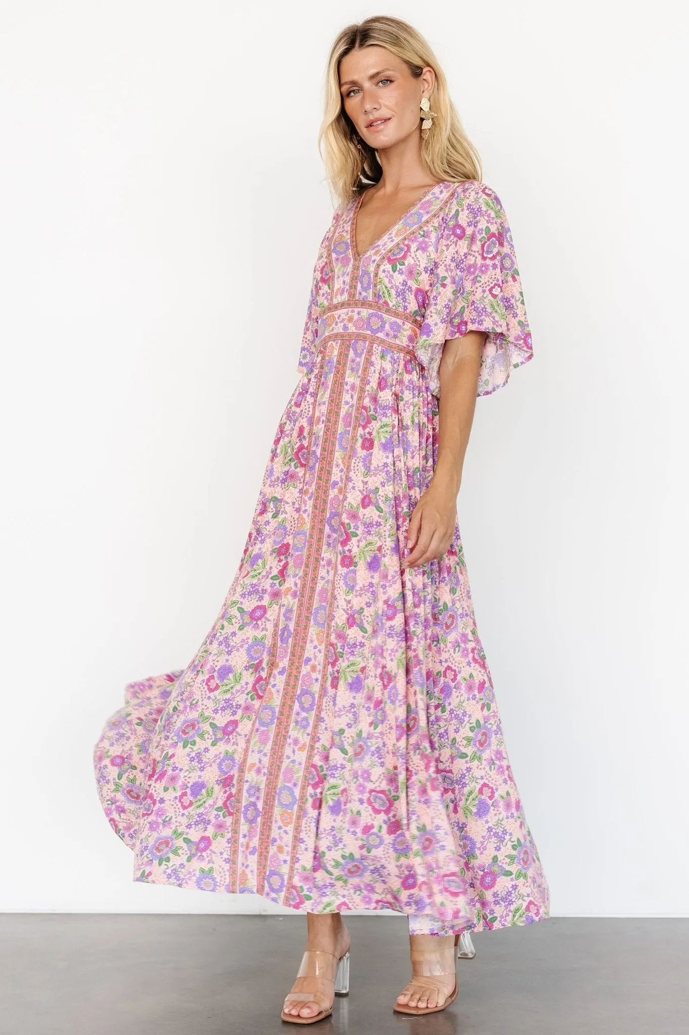 Elissa Maxi Dress | Pink Multi Floral sold by Baltic Born