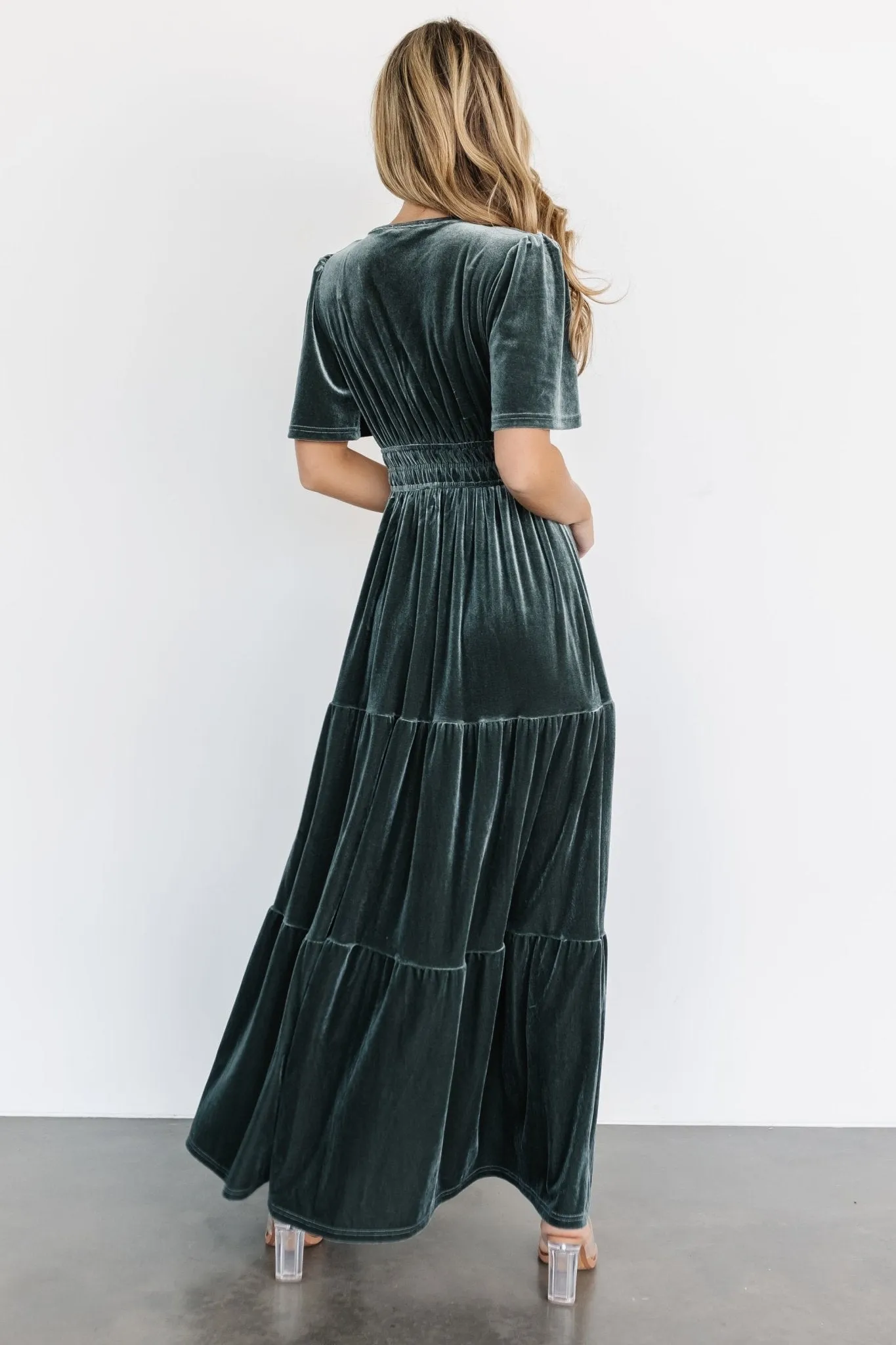 Artemis Velvet Maxi Dress | Eucalyptus sold by Baltic Born product image thumbnail 5