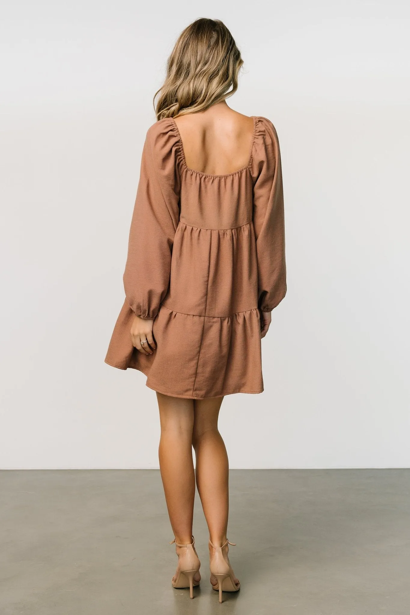 Selena Tiered Mini Dress | Dusty Mauve sold by Baltic Born product image thumbnail 4