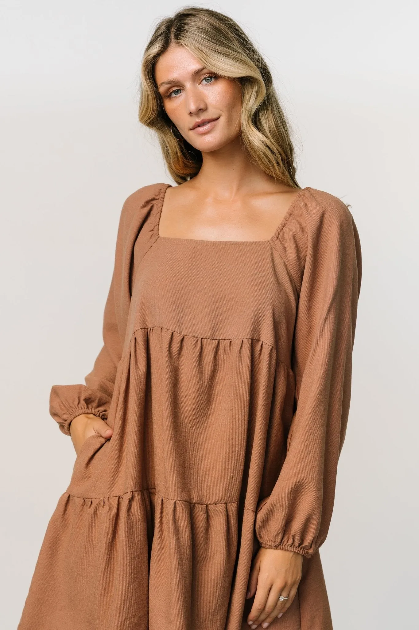 Selena Tiered Mini Dress | Dusty Mauve sold by Baltic Born product image thumbnail 2