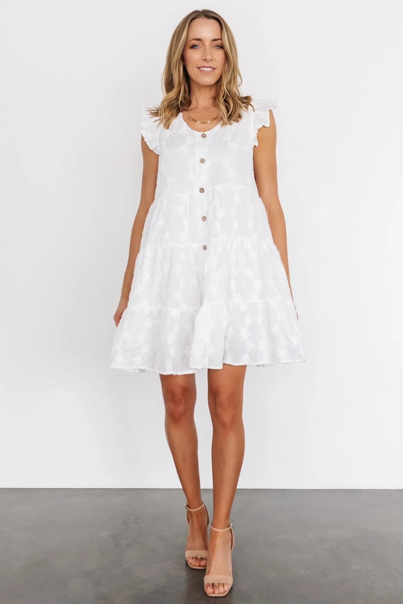 Kayla Button Up Short Dress | Off White sold by Baltic Born product image thumbnail 4