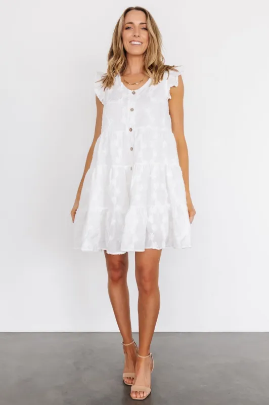 Kayla Button Up Short Dress | Off White sold by Baltic Born