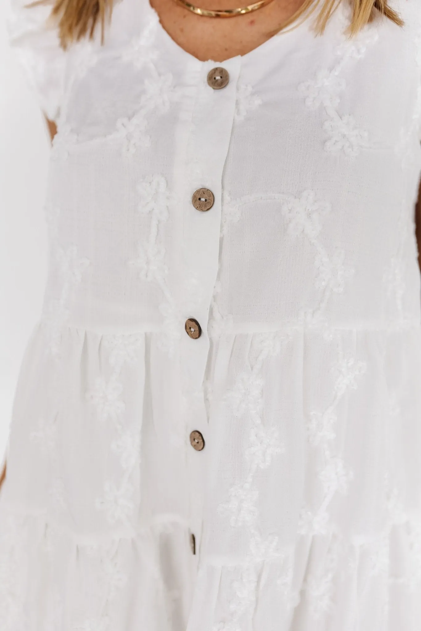 Kayla Button Up Short Dress | Off White sold by Baltic Born product image thumbnail 2